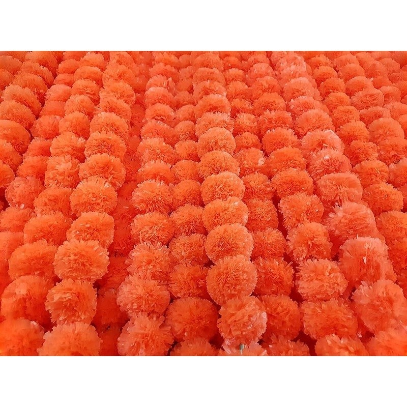 Vibrant Artificial Marigold Garland 15 Strands Wedding Diwali Festival Decor New