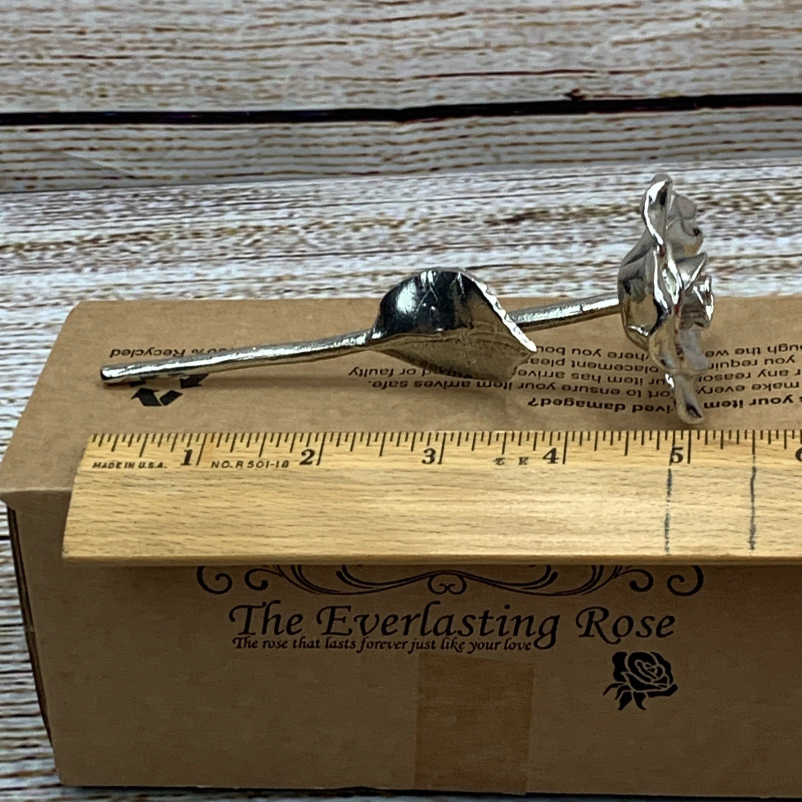 The Everlasting Rose Anniversary Silver Realistic Rose New