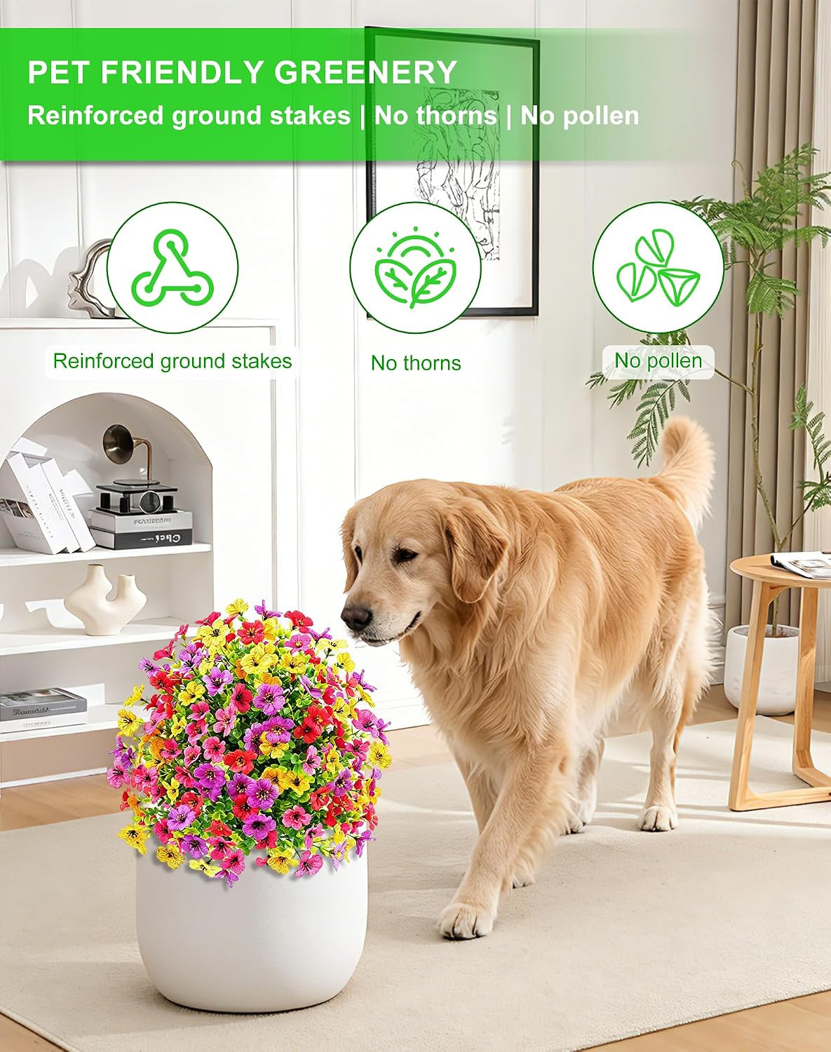 Violet Flower Topiary Ball Trees – 2 Pack 23.6″ UV Resistant Faux Plants