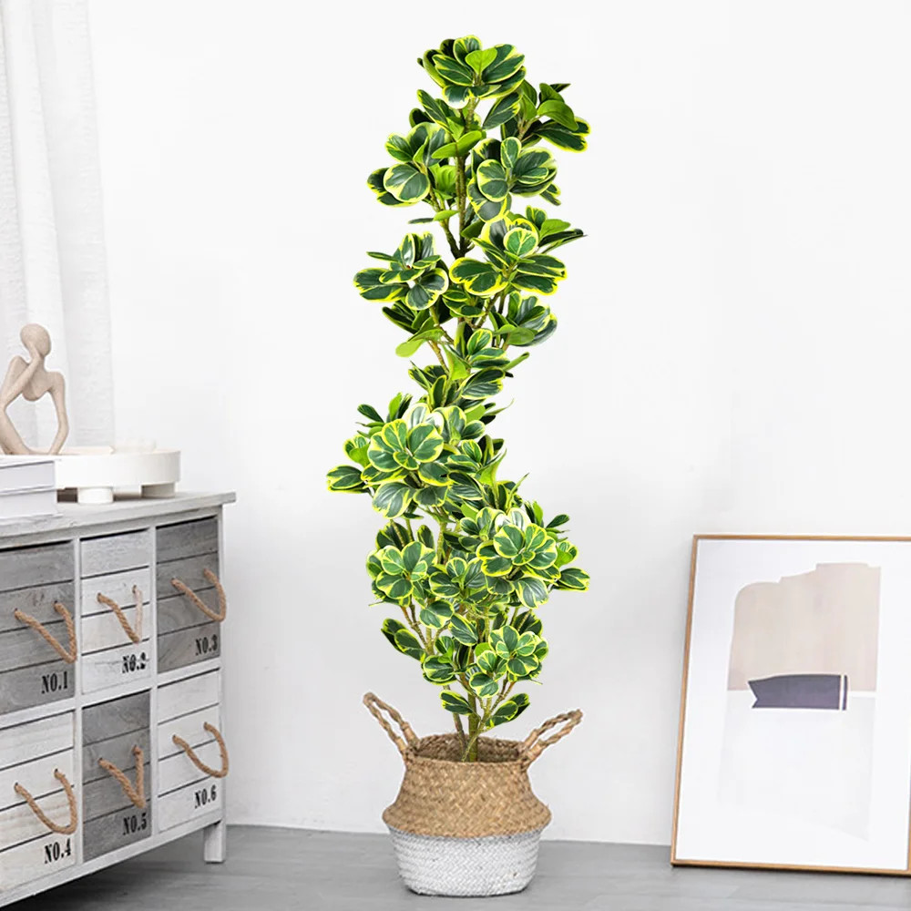 76cm/115cm Artificial Ficus Tree Fake Tropical Plants Plastic Rubber Branch