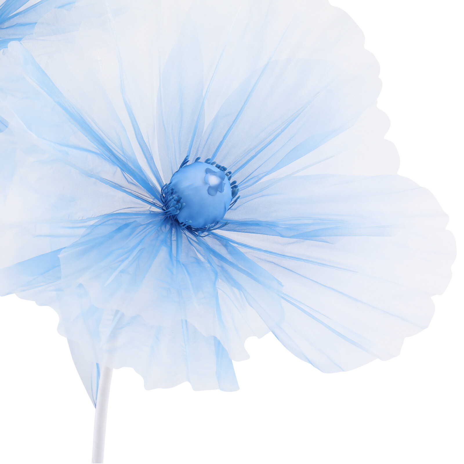 3-Head Artificial Flower Floor Decor Gradient Blue 67in