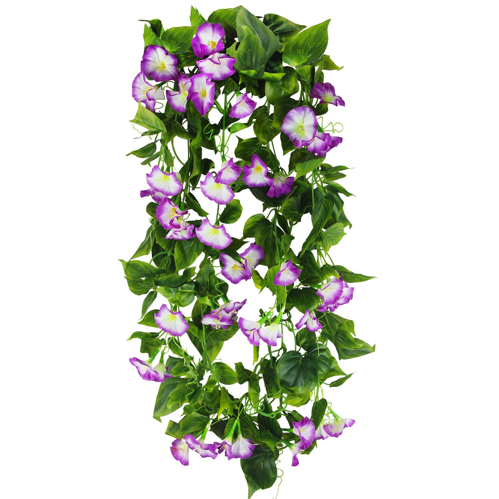 CISDUEO 2 Pcs Artificial Vines Silk Morning Glory Vines for Outdoor 15Feet Ha…