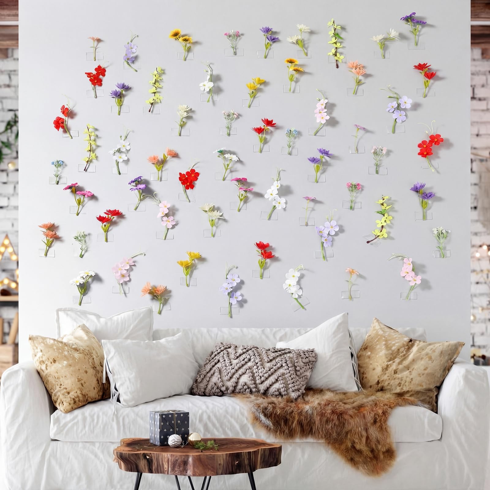 60 Pcs 3.9” Artificial Wildflower Silk Floating Flowers Floral Backdrop 3D F…