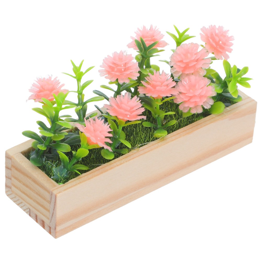 Miniature Flower Bed Simulation Floral Arrangement Box DIY Potted Planter for