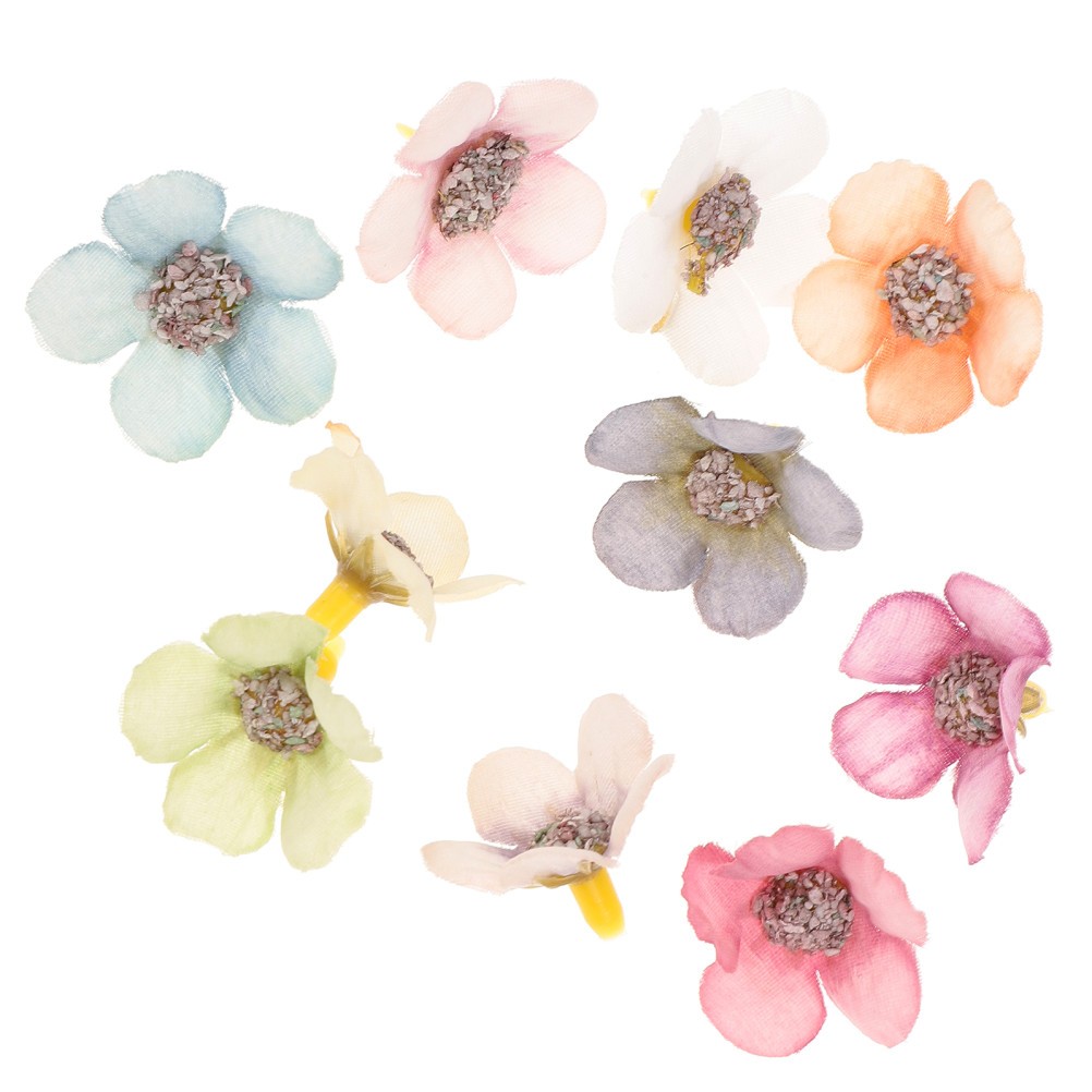 100 Pcs Mini Colored Daisy Fake Flower Flowers Heads For Crafts Baby Artificial