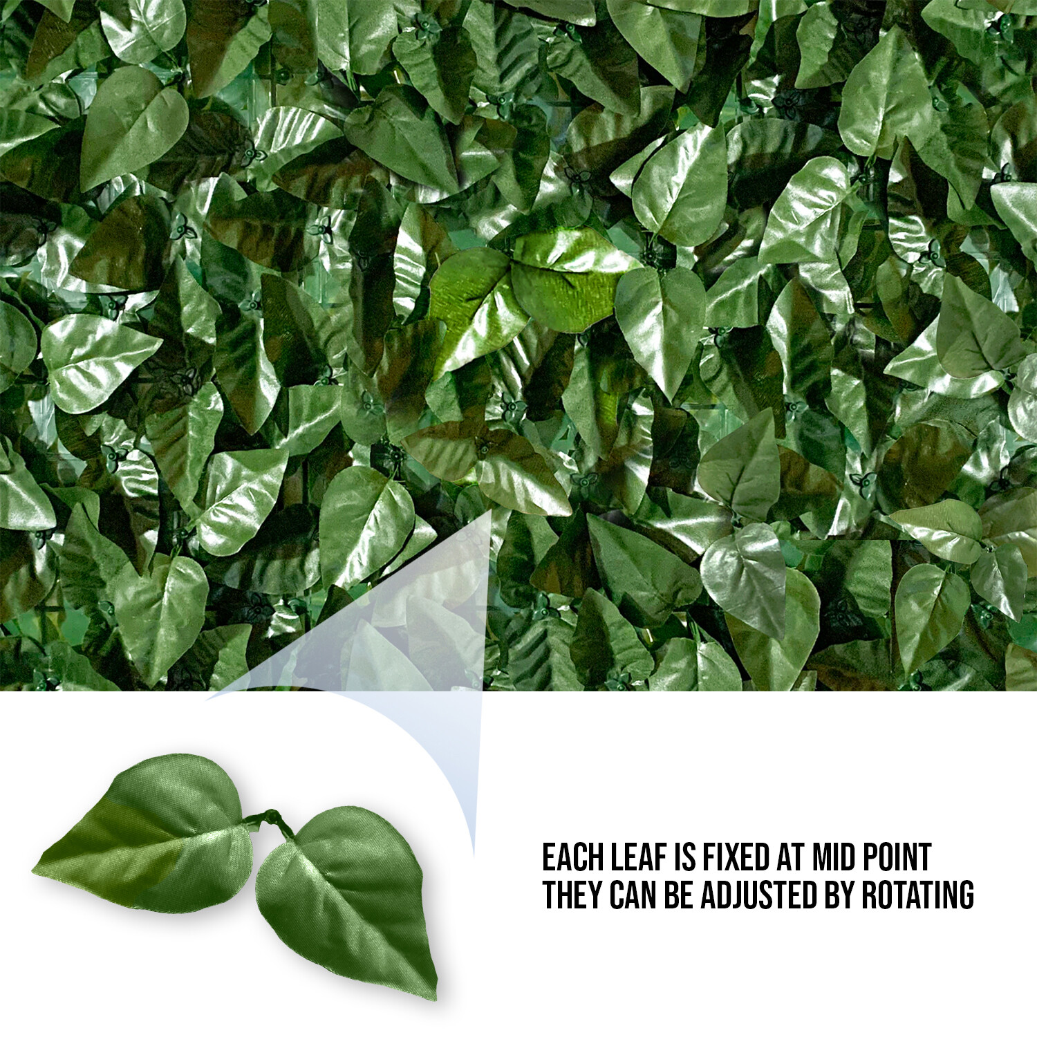 39″ 58″ Artificial Faux Ivy Laurel Leaf Fence Privacy Screen Wall Plant Decor