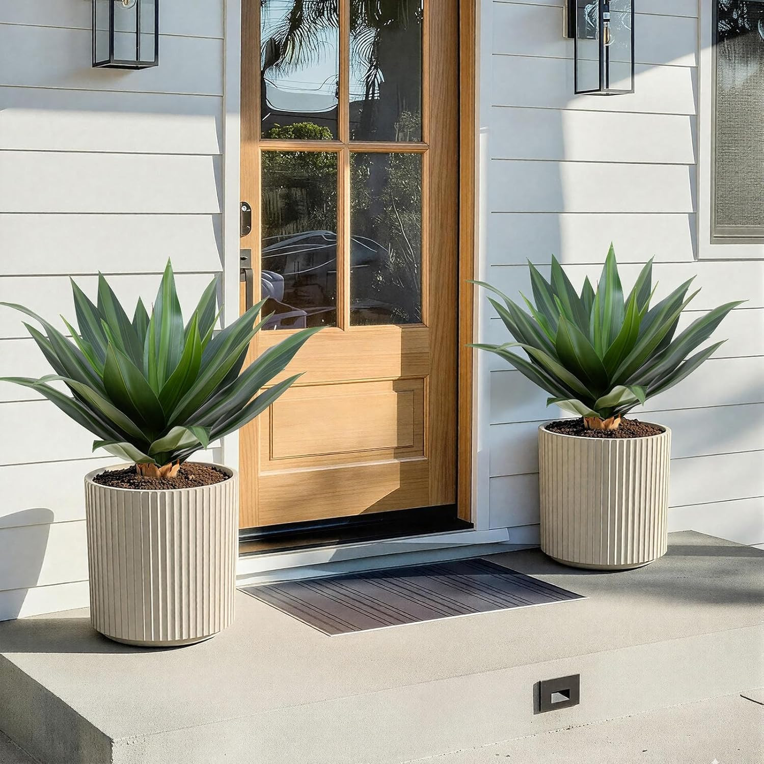 27.95″ UV-Resistant Artificial Agave Succulent Plants – Set of 2