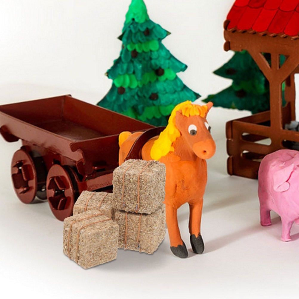 8 PCS Tabletop Straw Hay Farm Stack Models DIY Accessories Haystack Bales