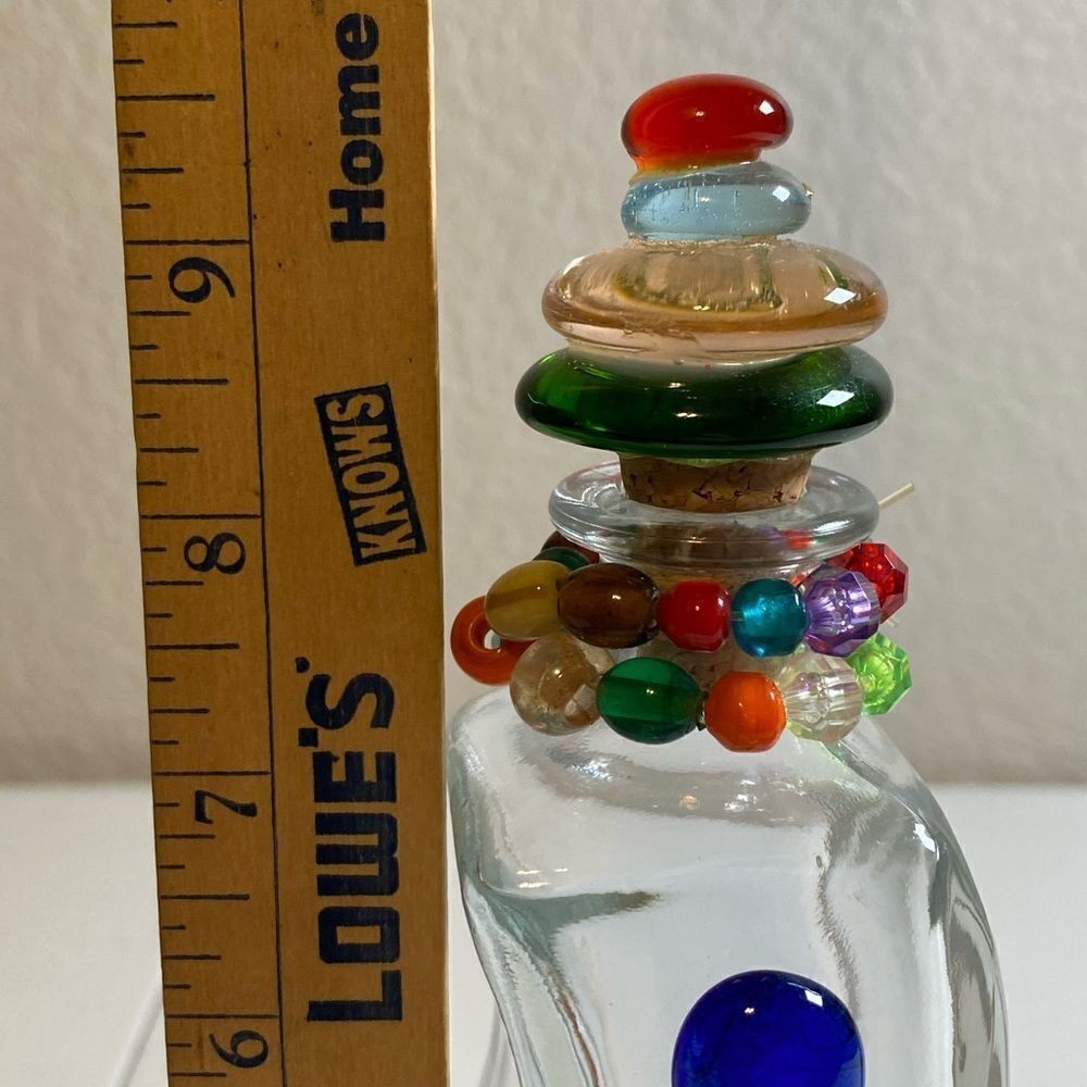 Italy 200ml Glass Jar Multi Color Stones with Removable Lid