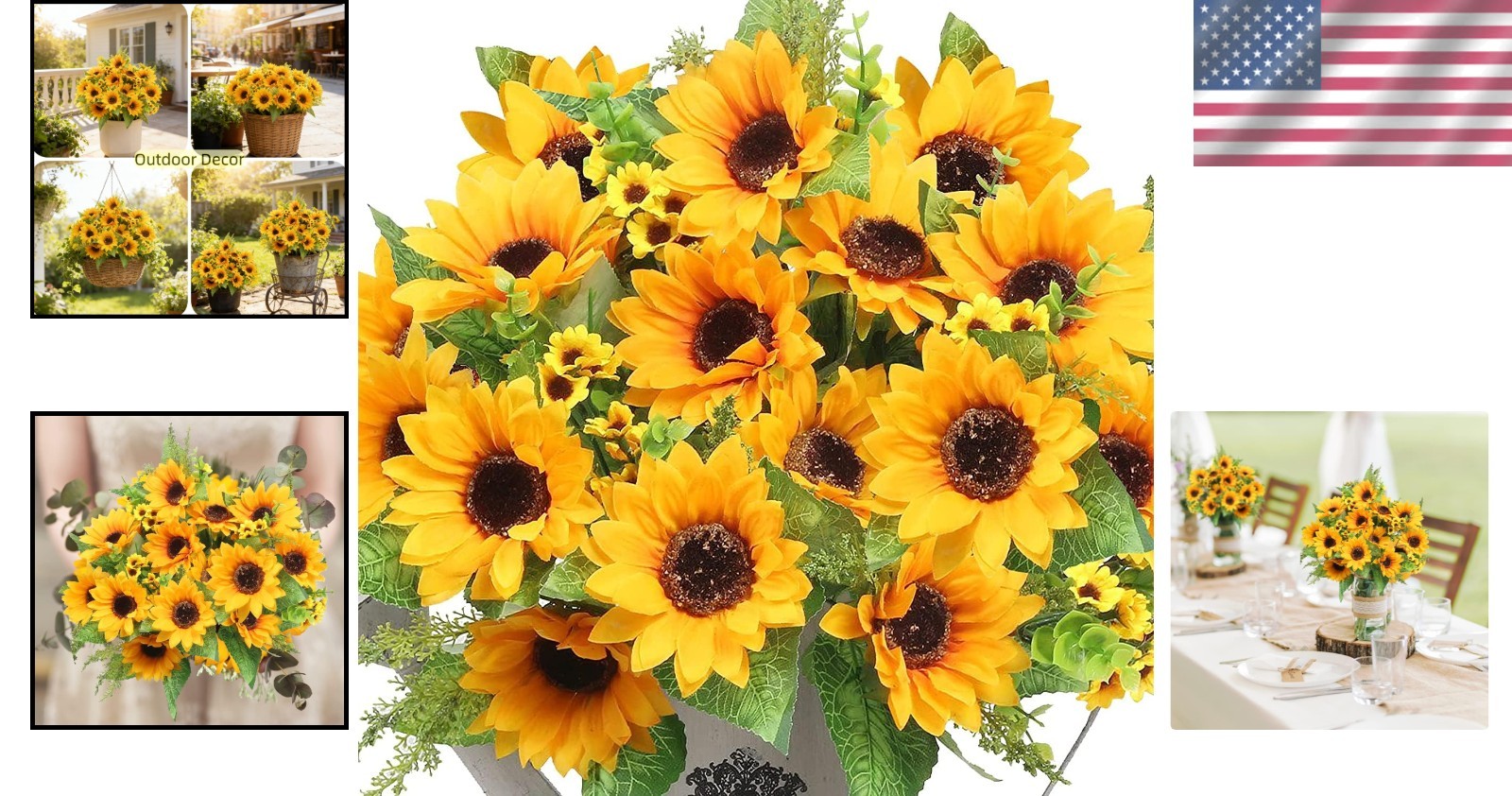 17.7″ Artificial Sunflowers, Fall Wedding Decor