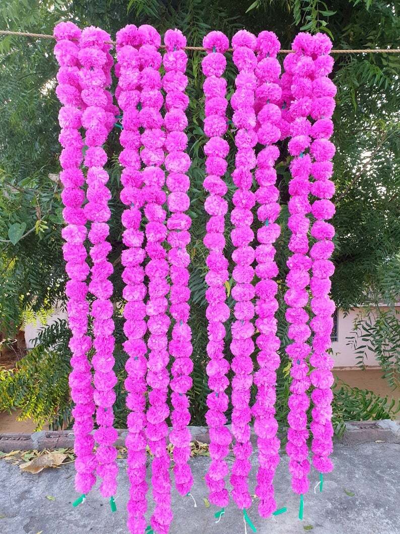 Indian Artificial Vine Flower parties Festive Decor Pink Garlands