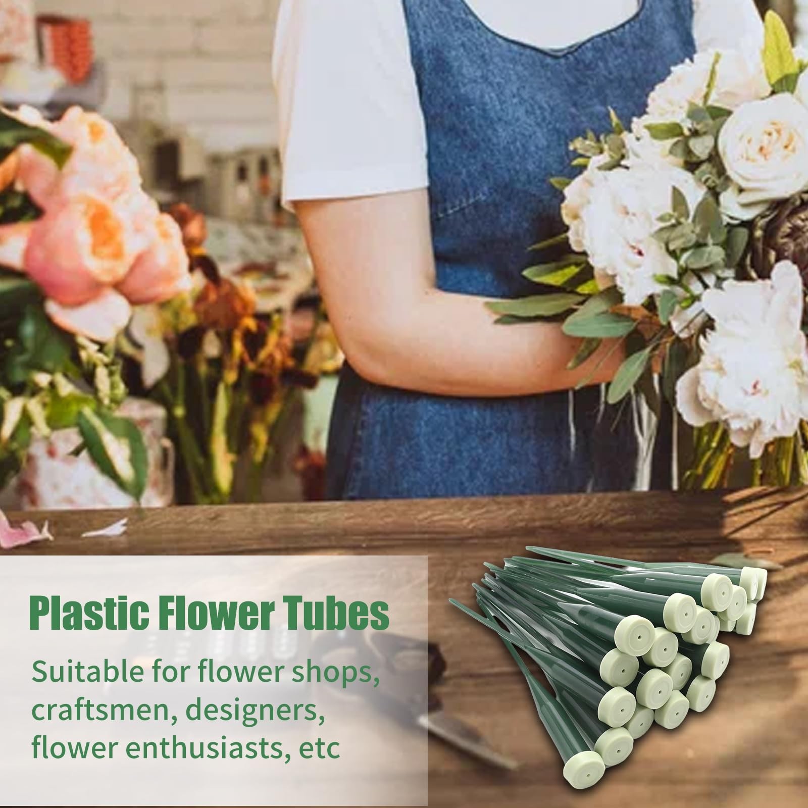 150 Pack 6 Inch Stem Water Tubes w/ Caps, Vials for Floral Arrangement