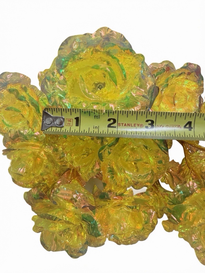 47 Pcs Yellow Galaxy Rose Flowers with Stems Gift Wedding Decor 9in