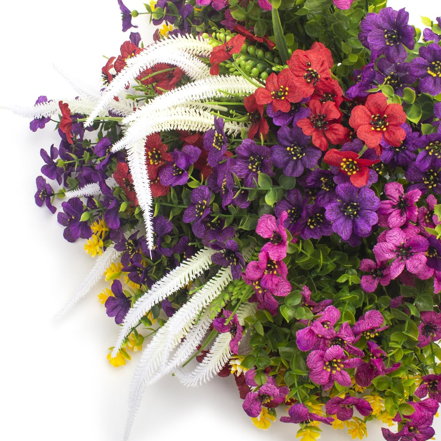 Lifelike Artificial Flowers Outdoor UV Resistant, 20-Pack Weatherproof Fade-Resi