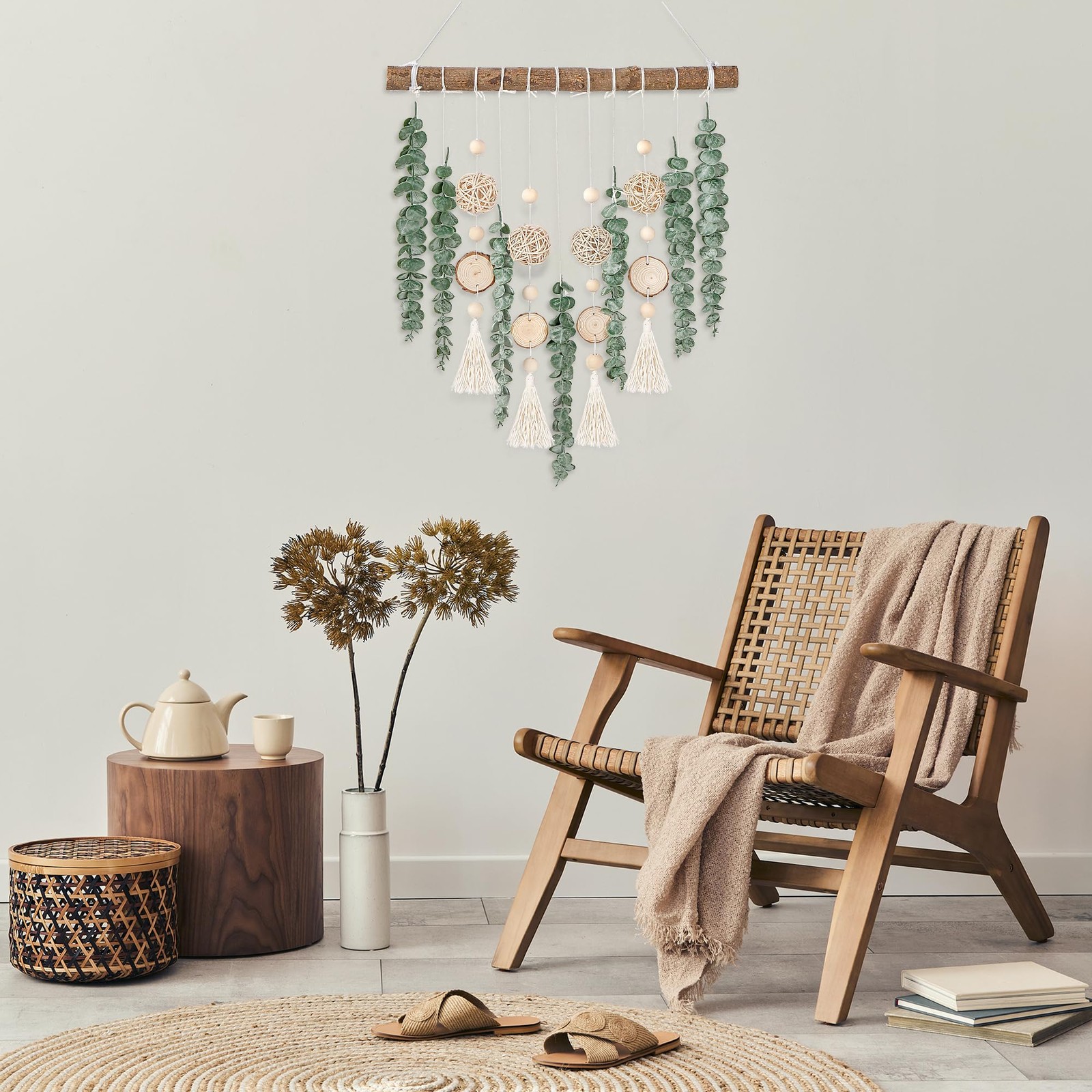Sggvecsy 21’’ Eucalyptus Wall Hanging Decor Artificial Eucalyptus Plant Fake