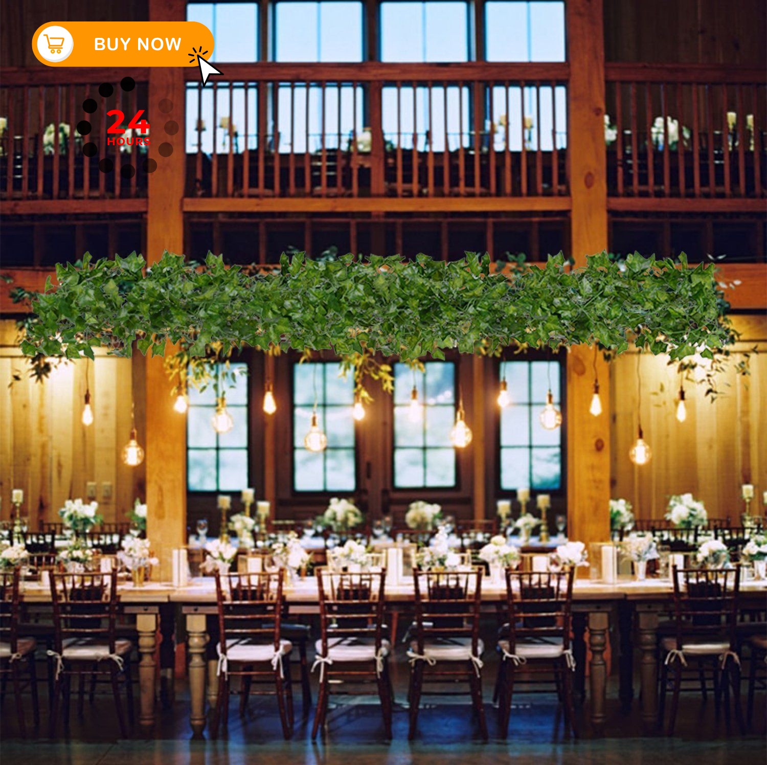 DearHouse 84 Feet 12 Strands Artificial Ivy Leaf Plants Vine 84 Feet, Green
