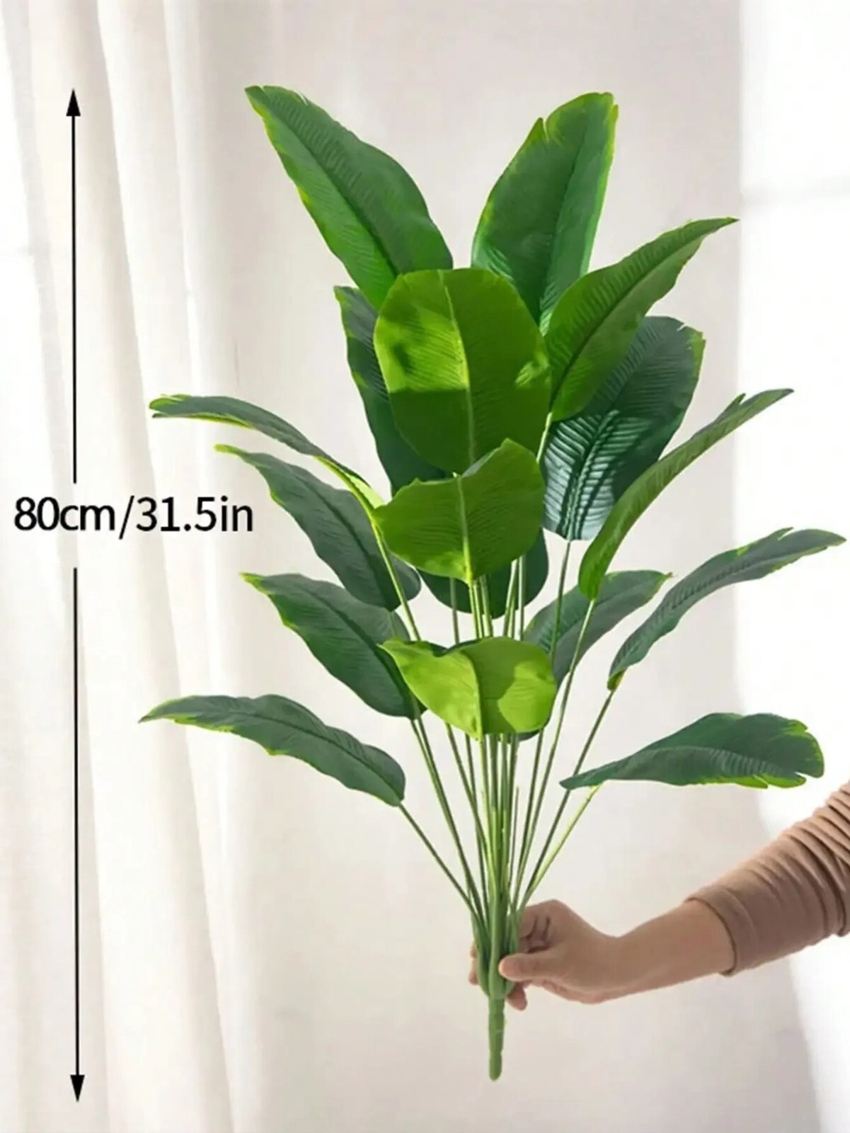 Artificial Palm Tree Large Fake Banana Plant Real Touch Leaves Home Garden Decor