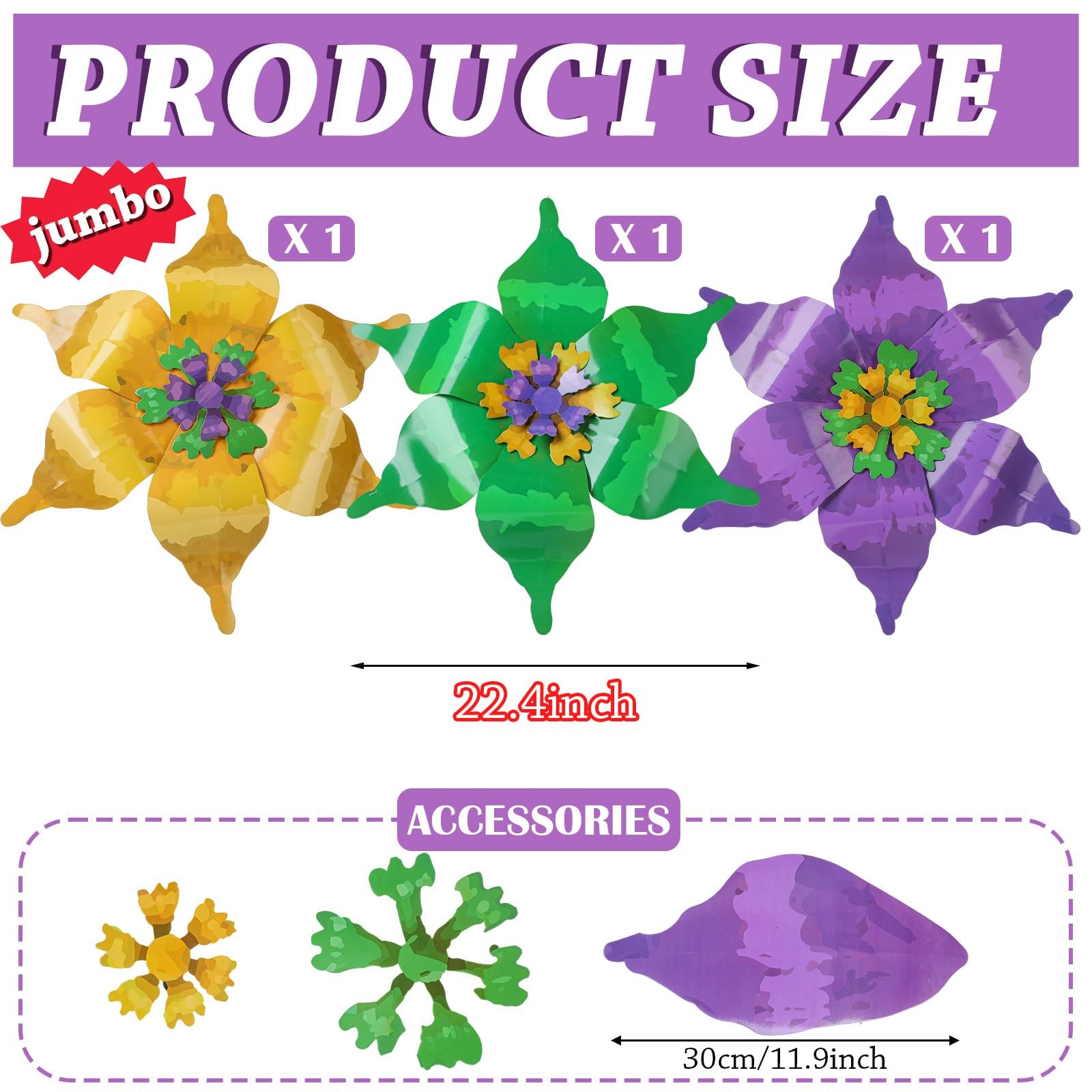 22.44 Inch Large Mardi Gras Carnival Float Flower Decoration 3D Carnival Hous…