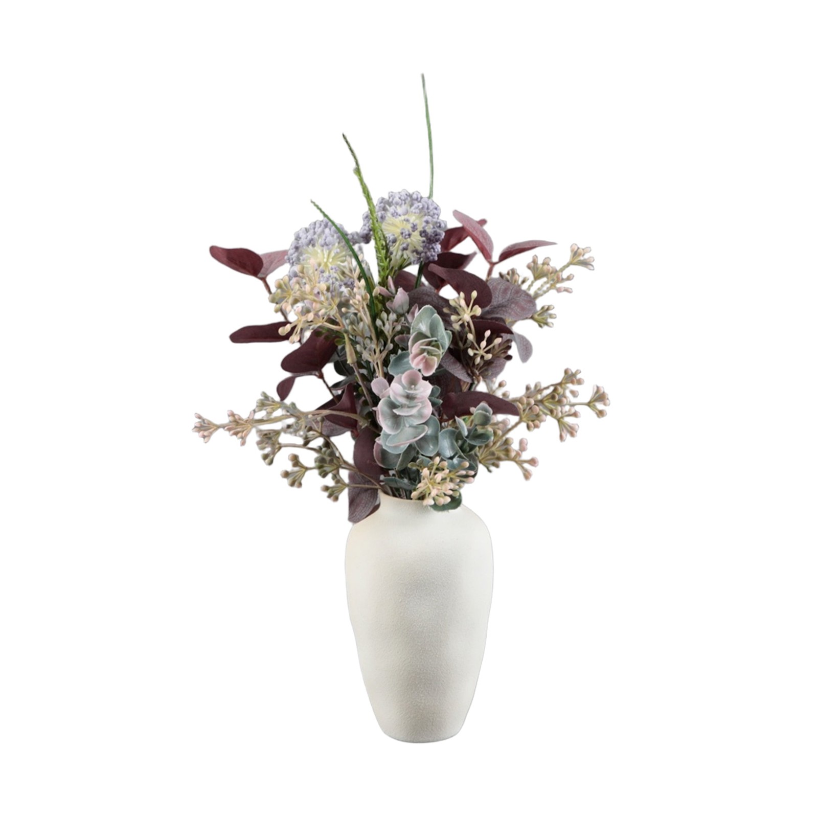 Multicolor Faux Floral Arrangement in Ceramic Vase 13.8 in H x 8 in W x 8 in D