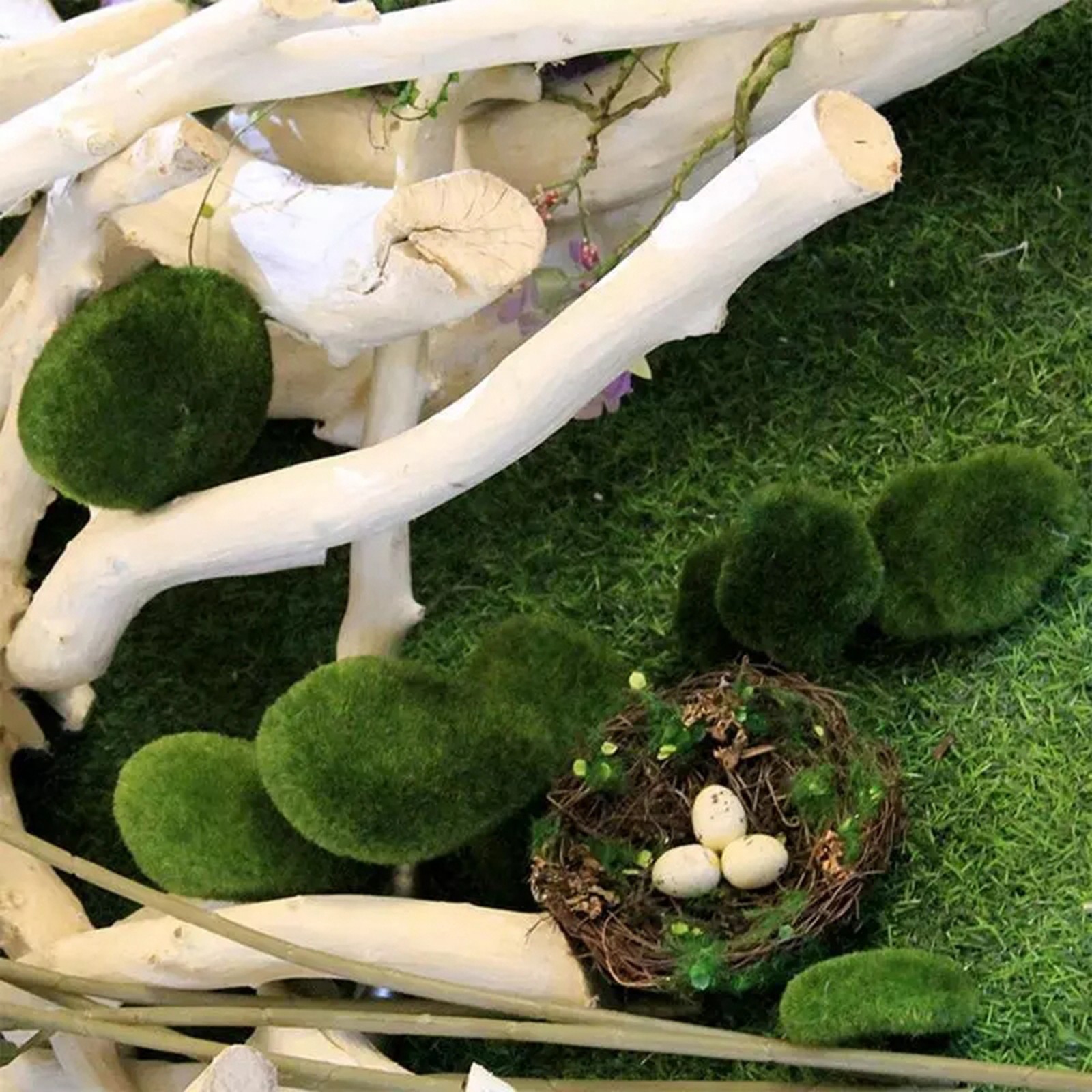 8 Pcs Artificial Rocks Model Decorative Faux Green Assorted