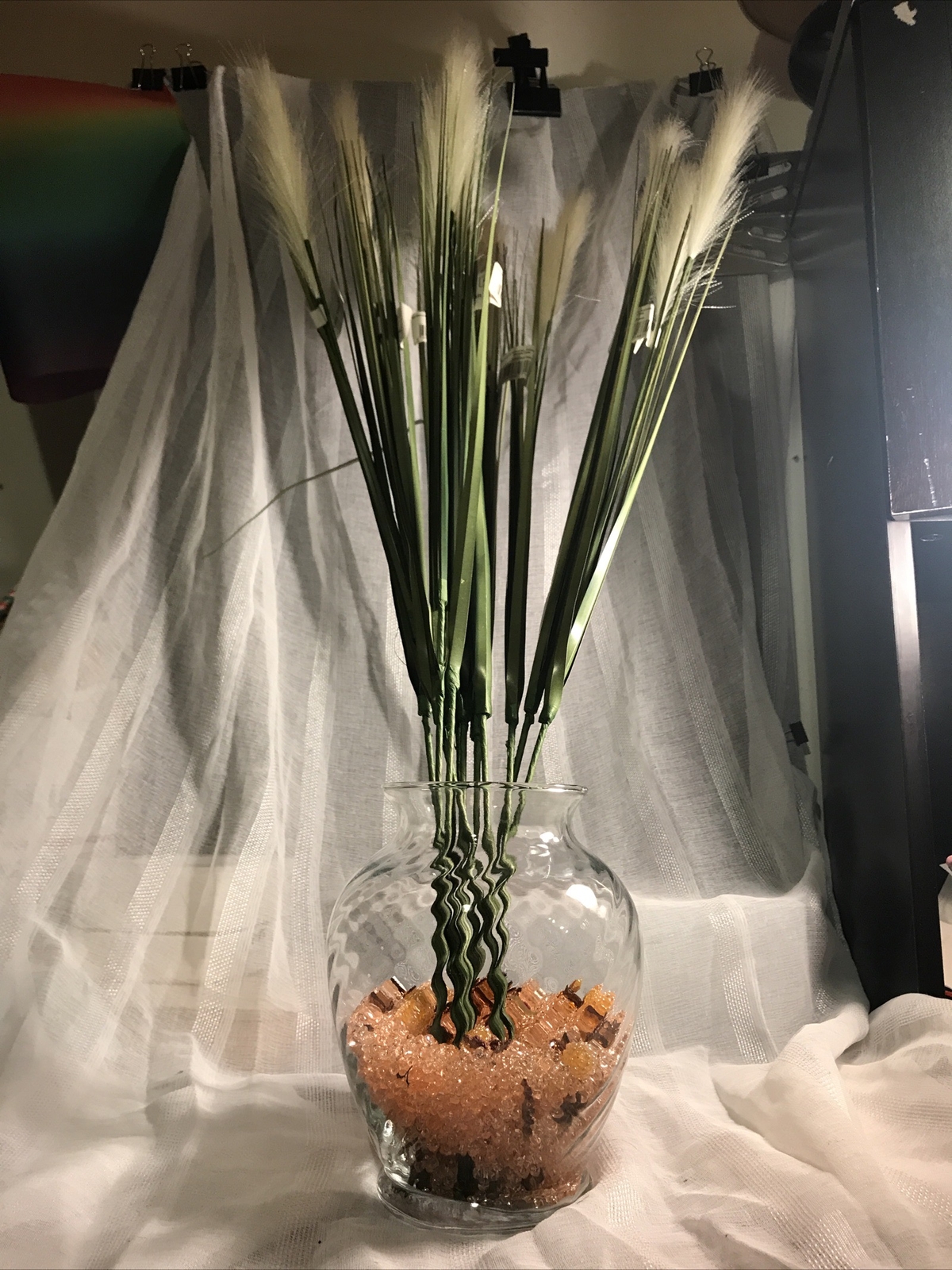 MAINSTAYS GR Grass Stems Decorative Faux Greenery Floral NEW 12 Stems Cream NWT