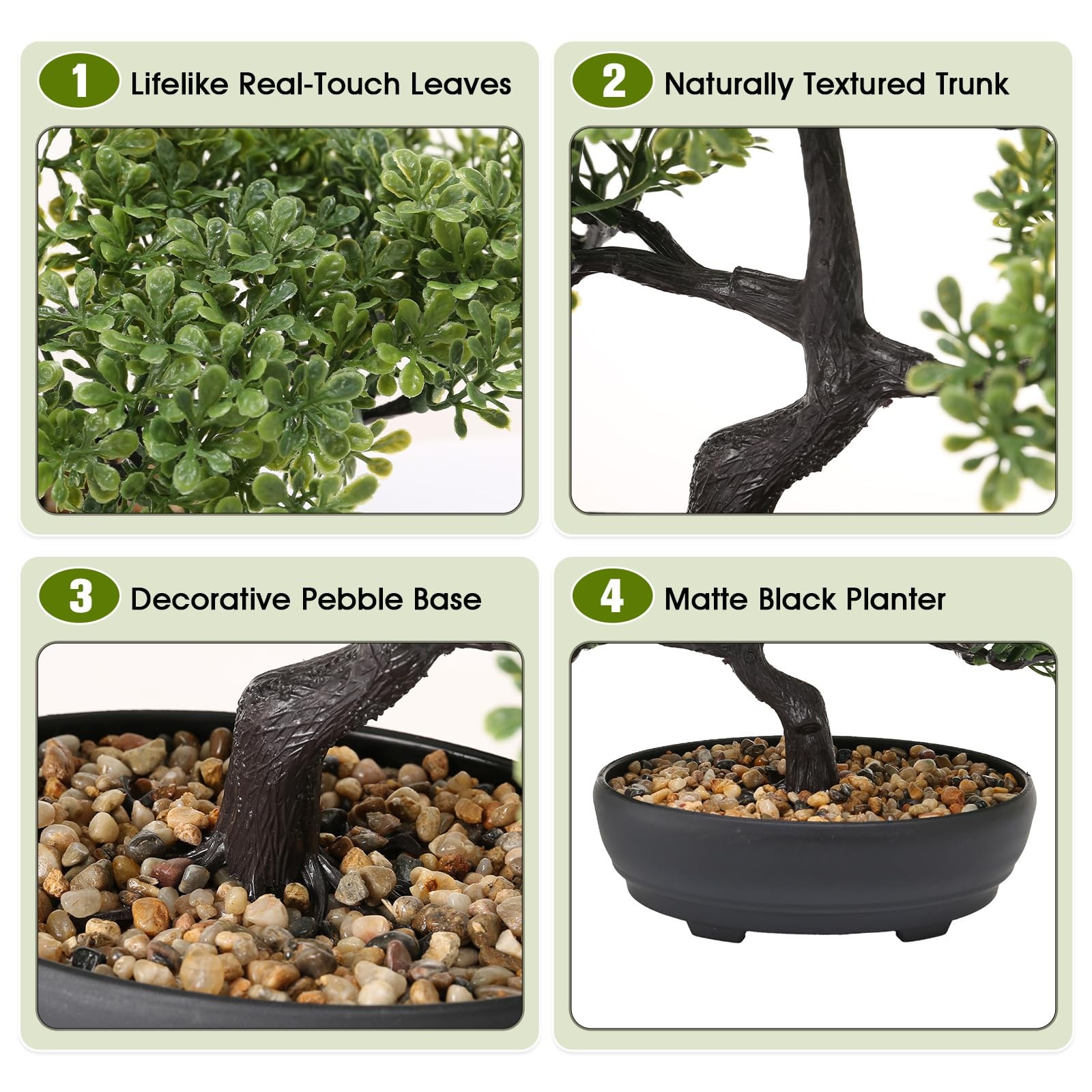 Artificial Bonsai Tree, Fake Juniper Plants Indoor Small Fake Bonsai Tree Ind…