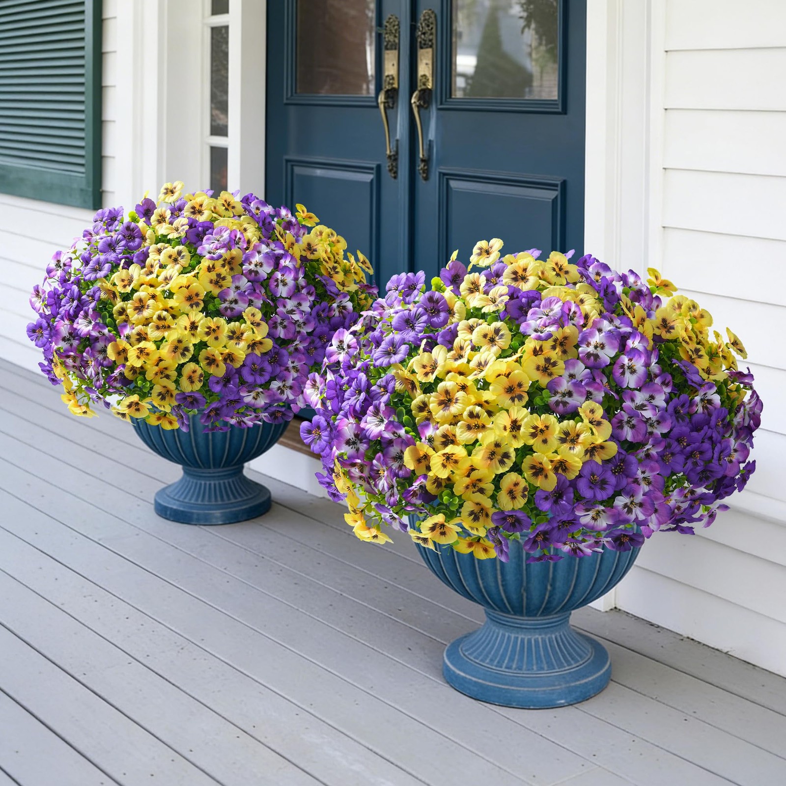 20PCS Artificial Fake Pansy Flowers for Outdoors Spring Summer Decor,Faux Sil…