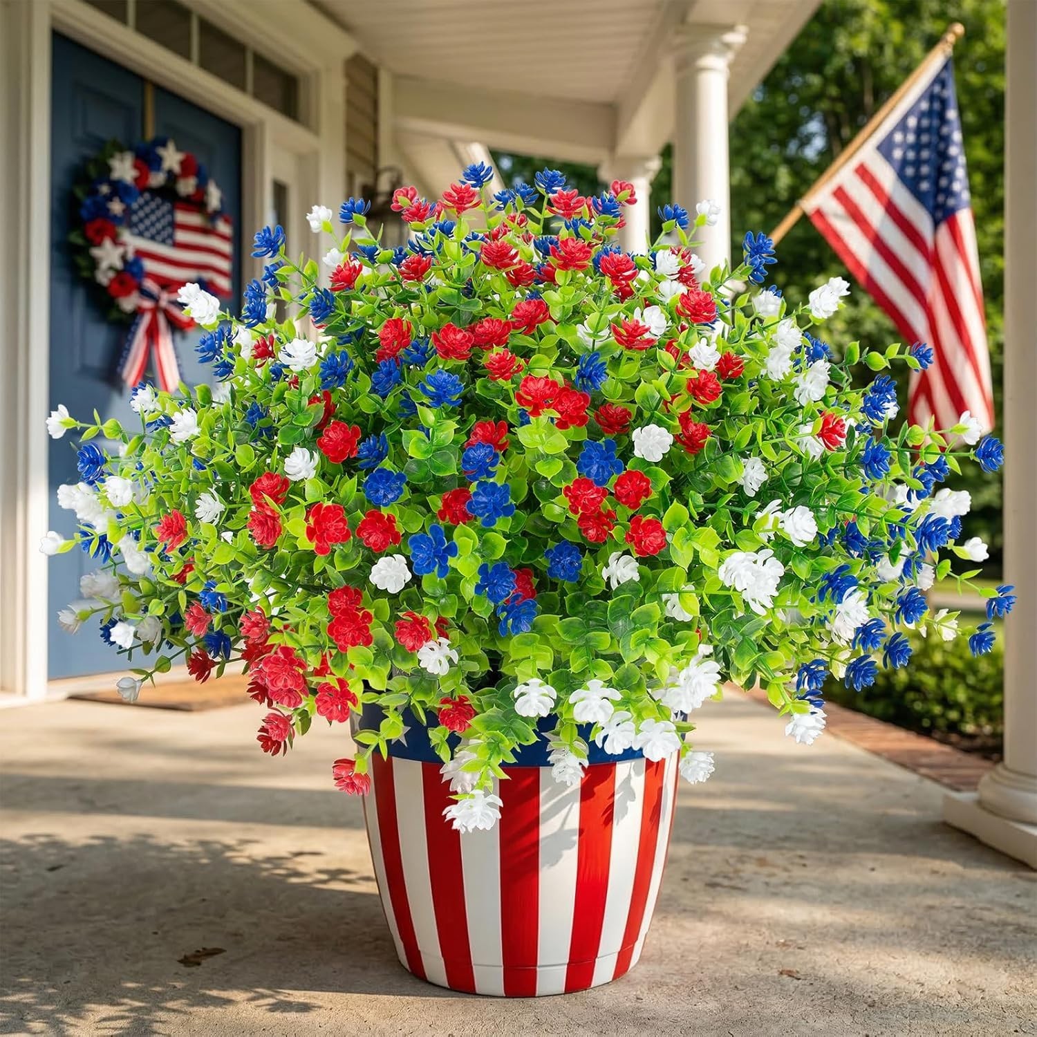 12 Pcs Artificial Flowers Outdoor, Faux Artificial Plants UV Resistant Plasti…