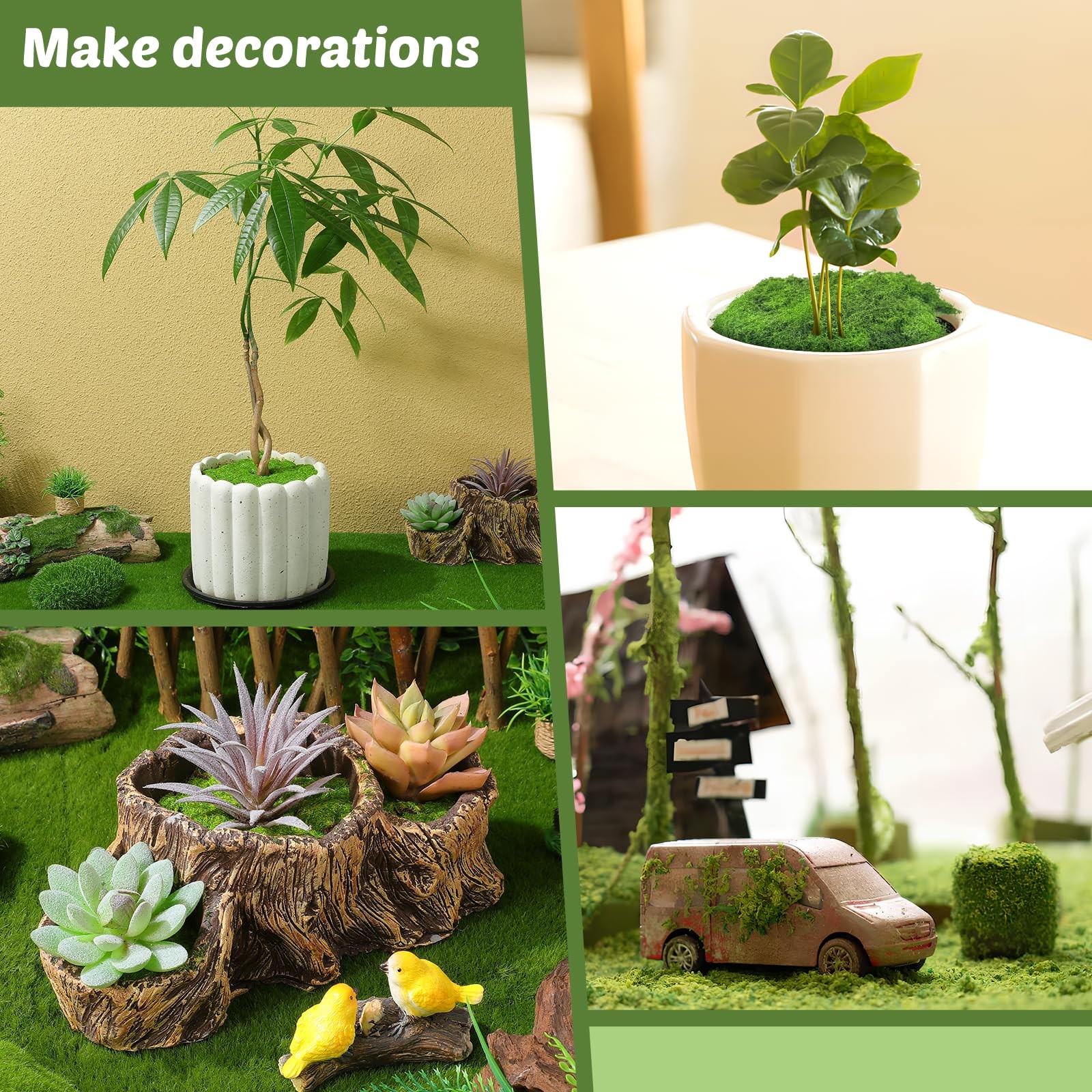 650ml Nylon Simulated Moss, Artificial Grass Flocking , Fake Green Moss for M…