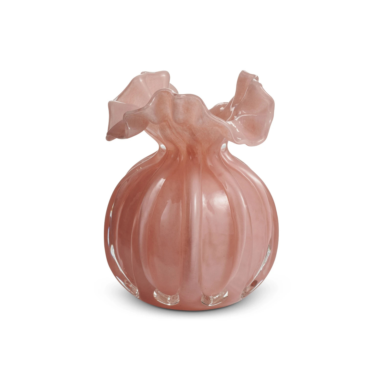 Raz Imports Vase, Pale Pink Ruffle – 4.25″ (4670402)