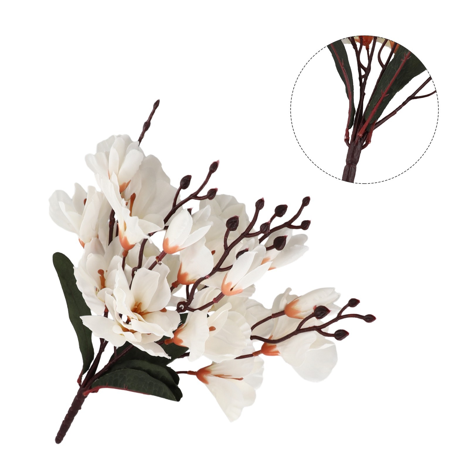 Artificial Magnolia Flower Bouquet 5 Prongs 20 Heads Beauty that Lasts
