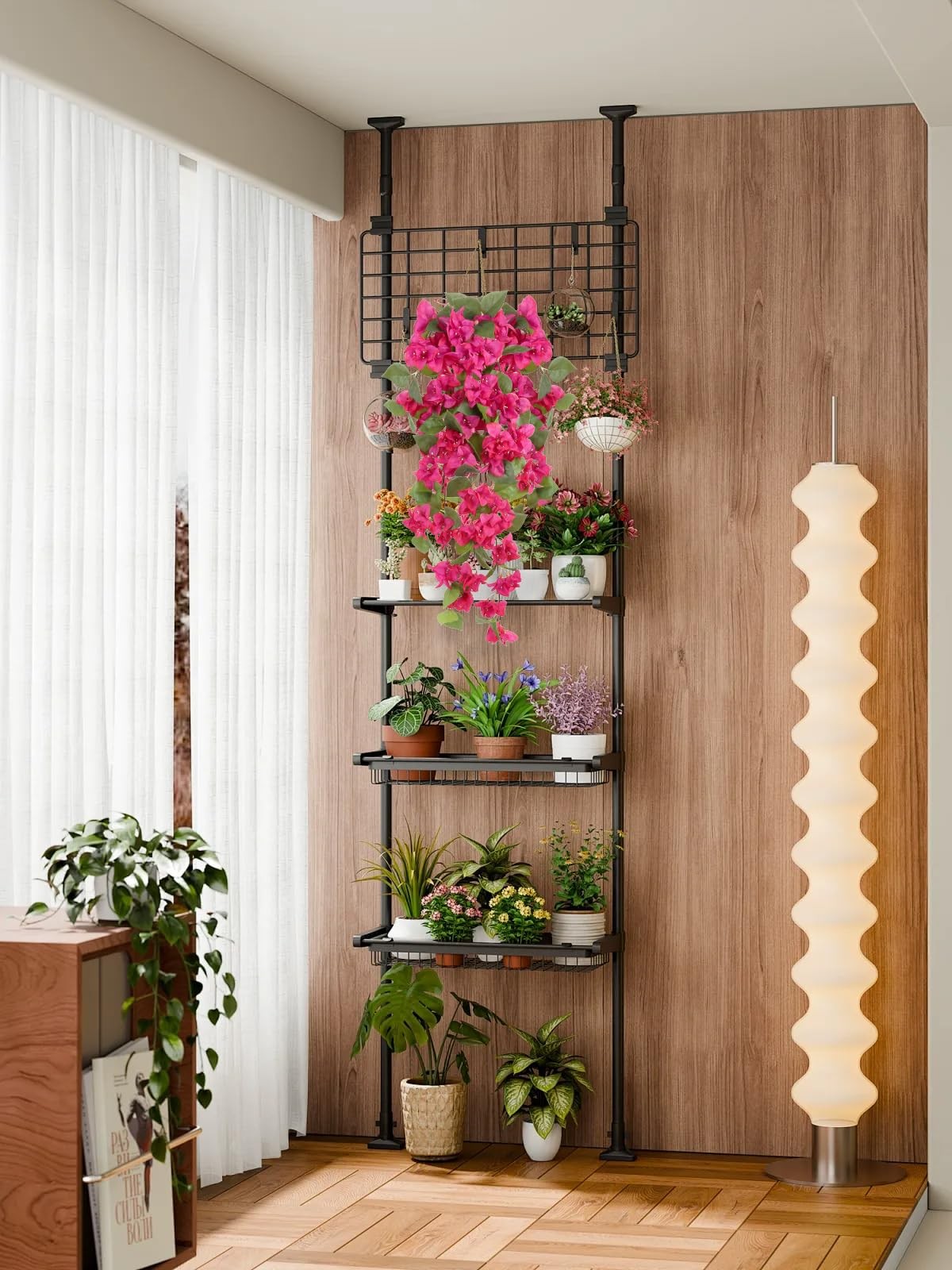 2PCS Bougainvillea Artificial Hanging Flowers 41.3″ Hot Pink Bougainvillea Ar…