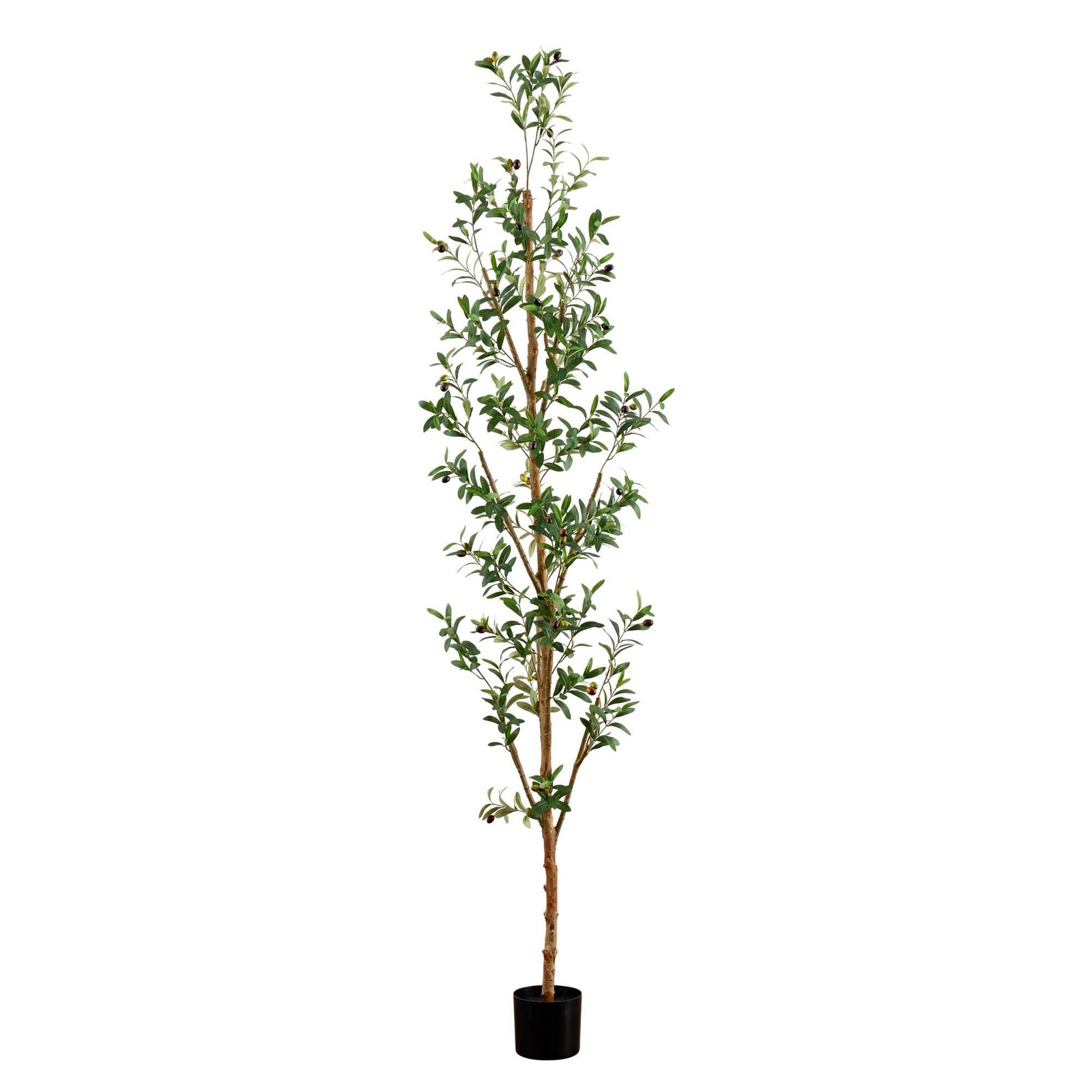 8Ft Artificial Olive Tree With Natural Trunk And Faux Olives For Home Decor