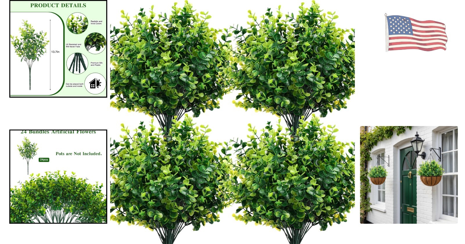 Vibrant 24-Pack Artificial Boxwood Stems for Effortless Indoor and Outdoor Style