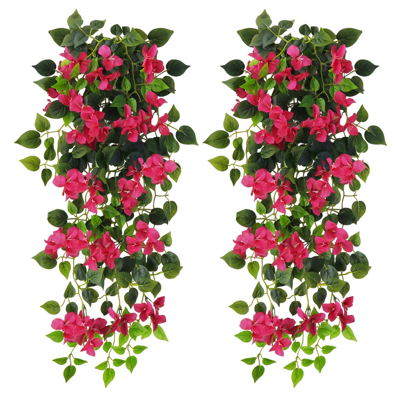 Elecxlink Fake Hanging Flowers Plants Bougainvillea ArtificialUV Resistant Fa…