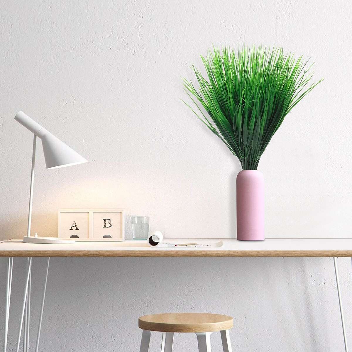 6Bundles Artificial Wheat Fake Tall Grass Outdoor Plants Greenery Flowers Leaves