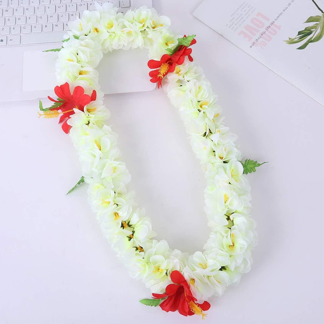 1PCS Luxury Necklaces Hawaiian Leis Graduation Tropical Flower Lei Luau Wreat…