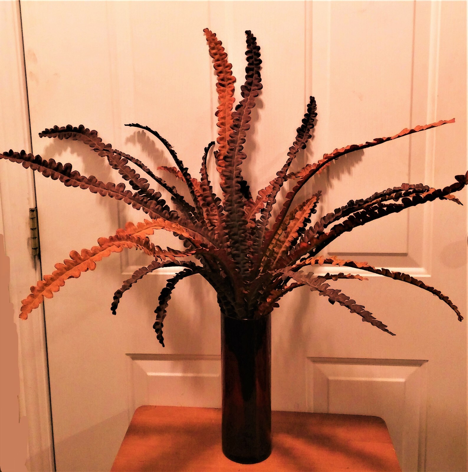 NWT Artificial Autumn Fall Bush-Brown Olive Tan Fern – 30″T (no Vase)