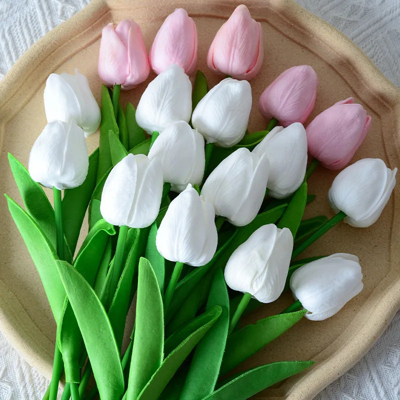 3/5PCS Real Touch Tulip Bouquet Artificial Flowers Wedding Home Decor Gift