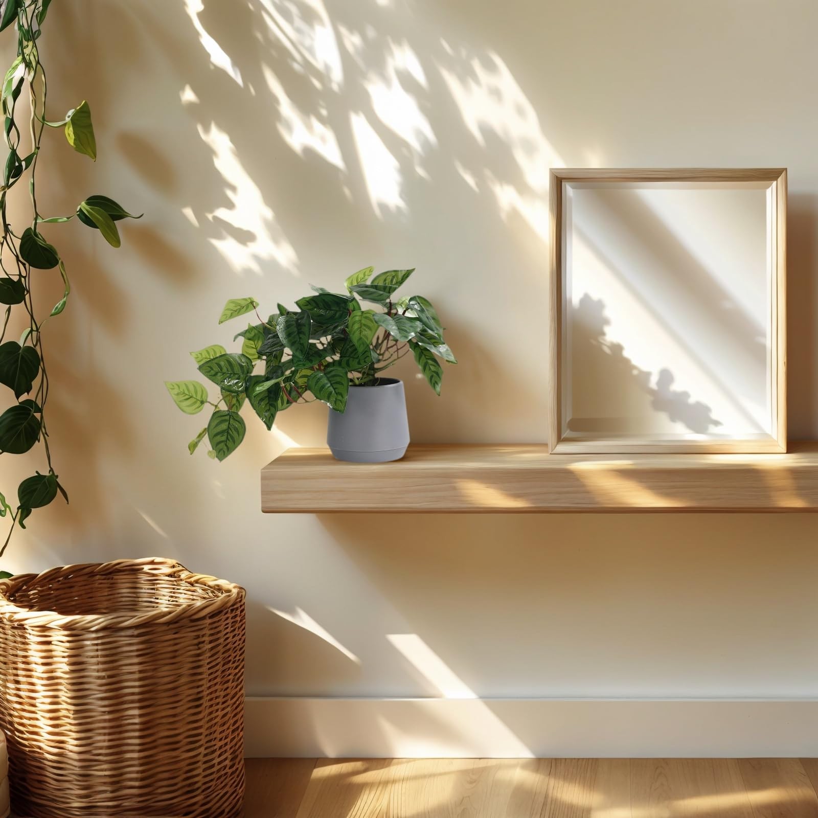 Fake Pothos in Pots,Realistic Devil’s Ivy Plant,Potted Plant Indoor Faux Plan…