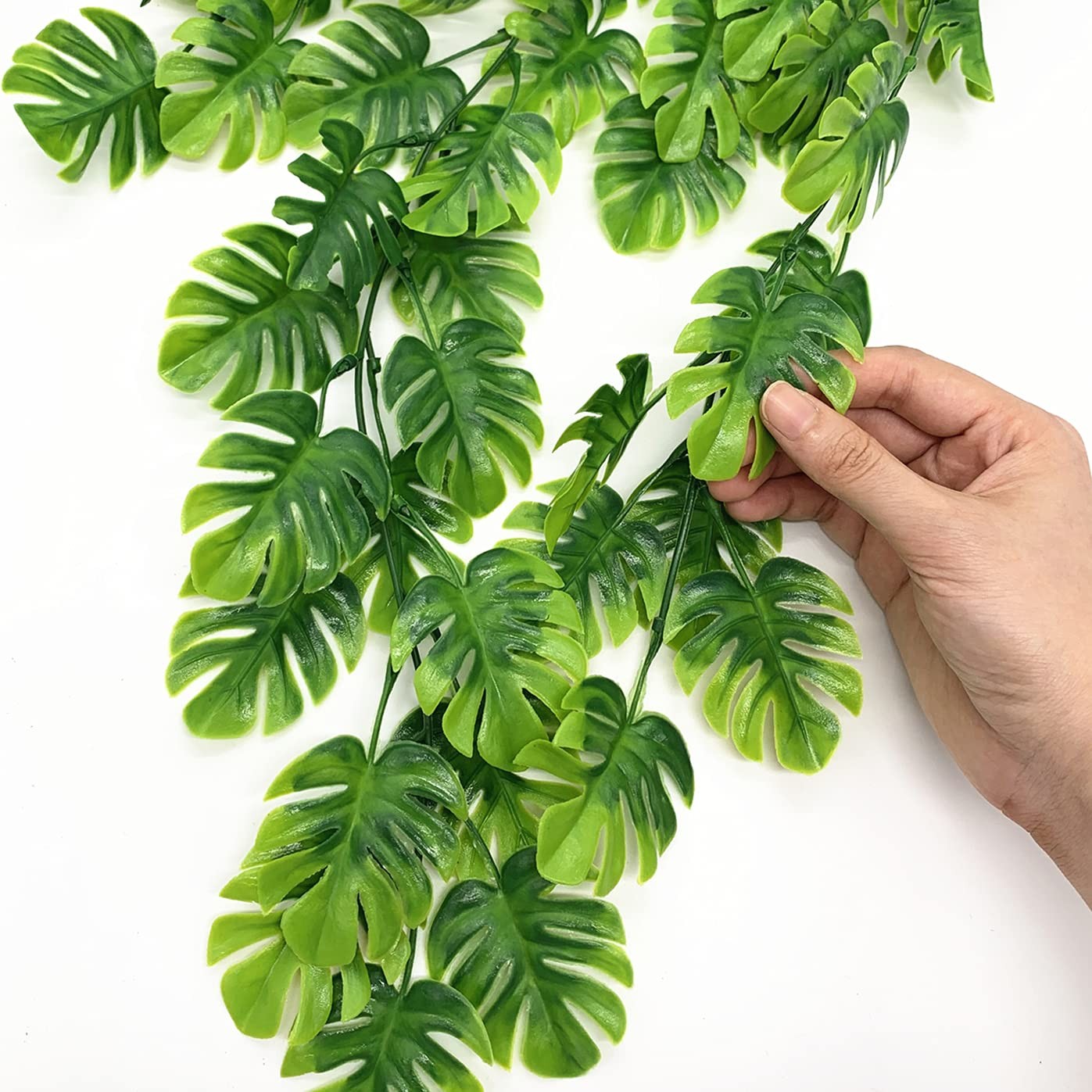 LOVENIMEN Artificial Hanging Vines 4 Pack Fake Monstera Leafs Vine Ivy Jungle…