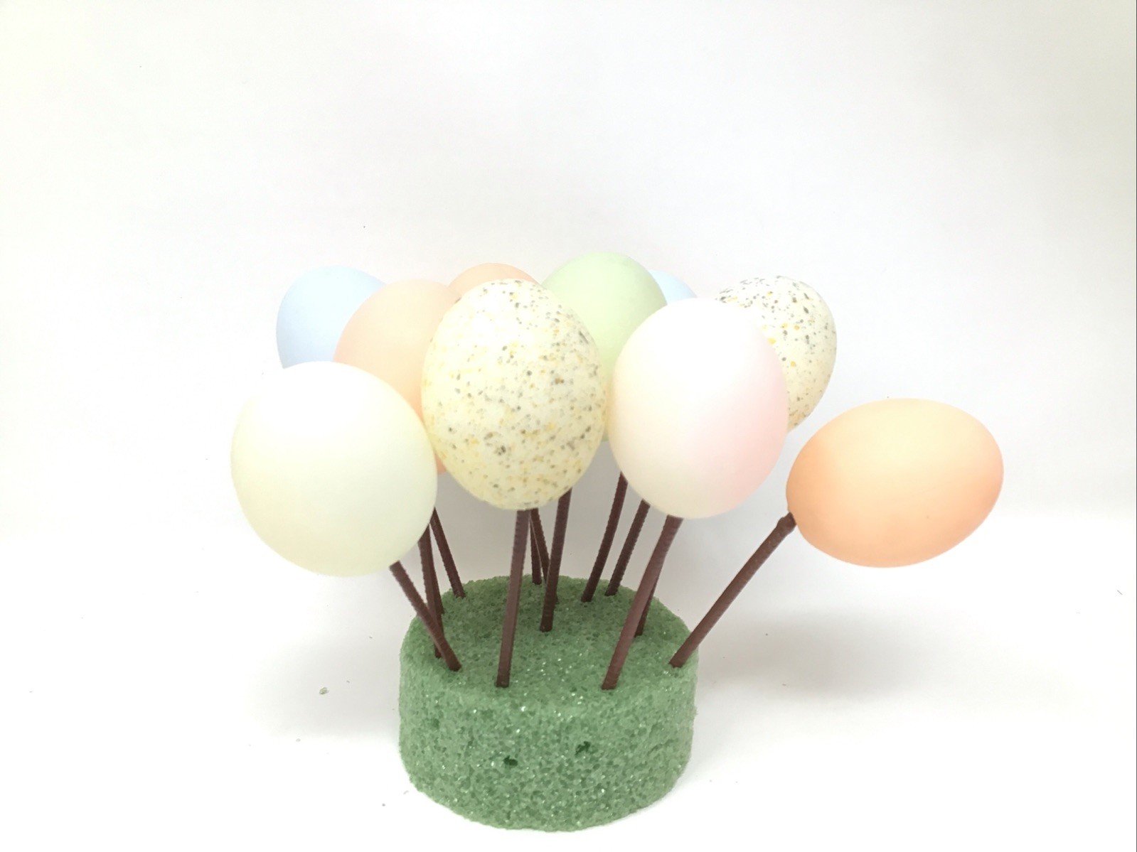 Lot of 13 Pastel & Speckled Easter Egg Floral Picks Plastic 4” Picks Vintage