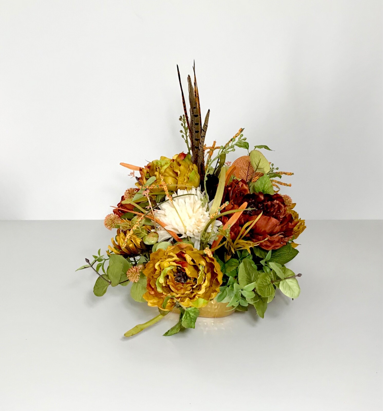 FALL EARTH TONE COLORS FLOWERS THANKSGIVING CENTERPIECE TABLE DECORATION GIFT