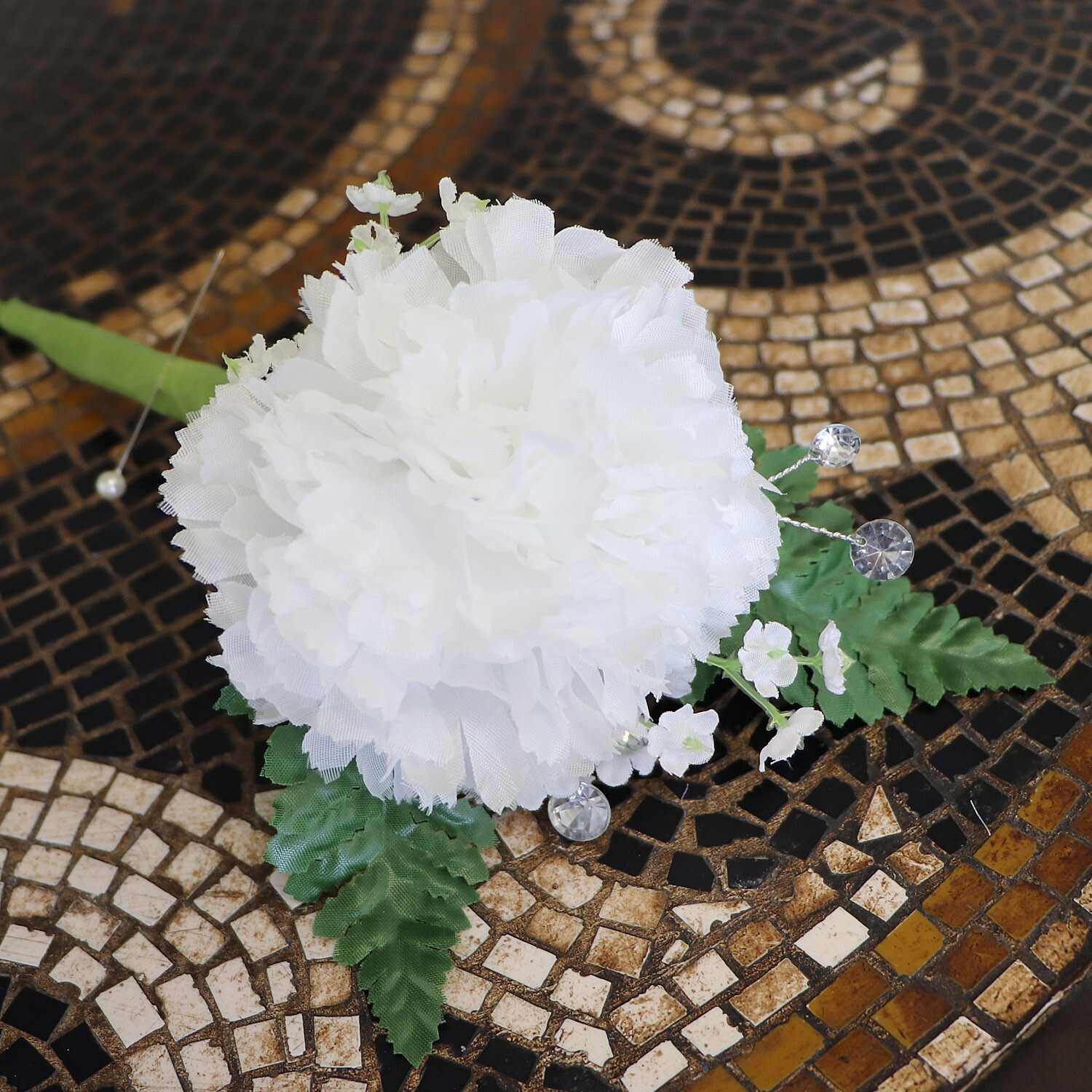 100 White Silk Carnation Picks: 5″ Floral Stems for Events, D?cor