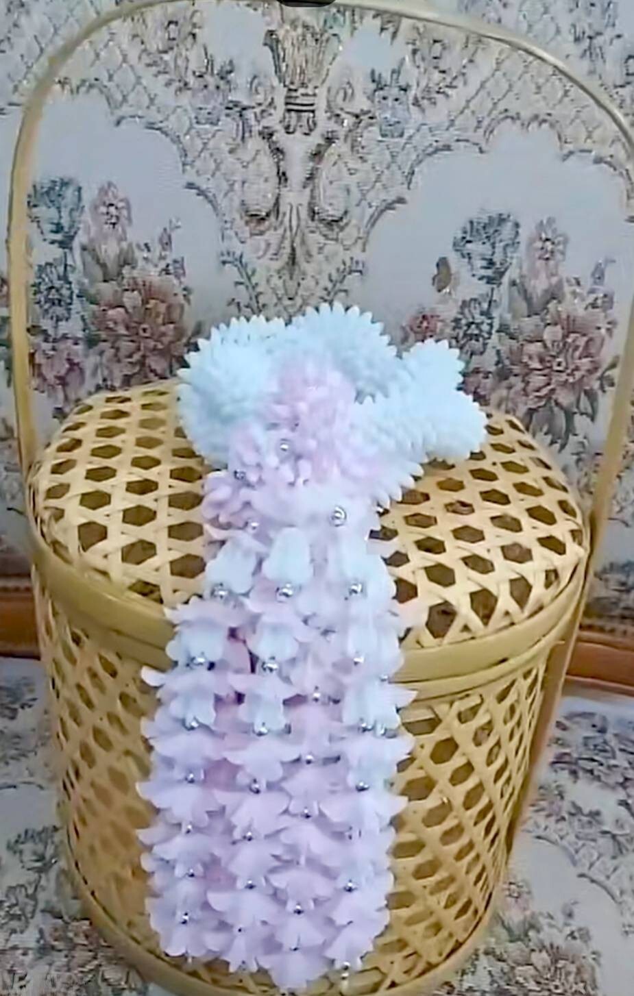 16*36 Cm. Spiral Garland Round Hand Artificial Gardenia Plastic Alternate Petals