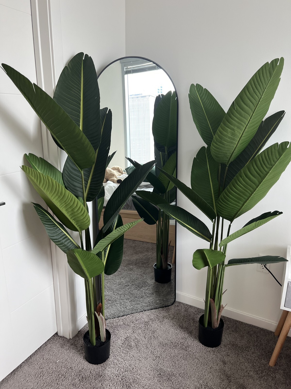 Set of 2 Fake Plants 5 Feet Tall Artificial Fern Trees Bird of Paradise NEW!
