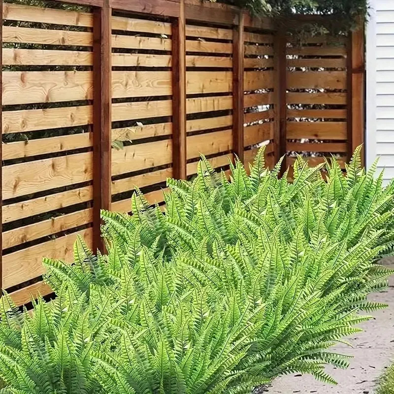 2pcs Artificial Boston Fern Plants UV Resistant Greenery Summer Outdoor Decor
