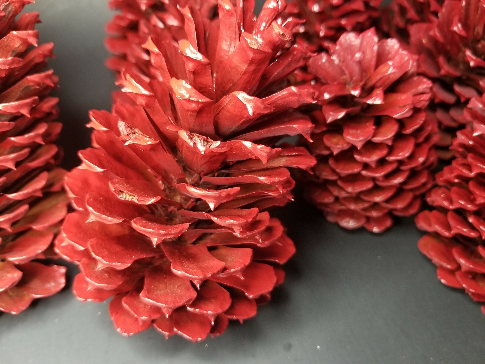 🎅15 Red Pine Cones Hand Painted Natural Premium Ponderosa Cones
