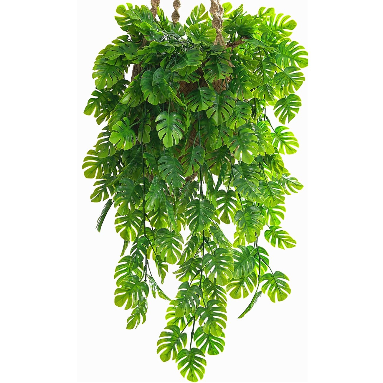 Artificial Monstera Vines 2 Pack, Fake Ivy Tropical Leaf Jungle Leaves Plant …