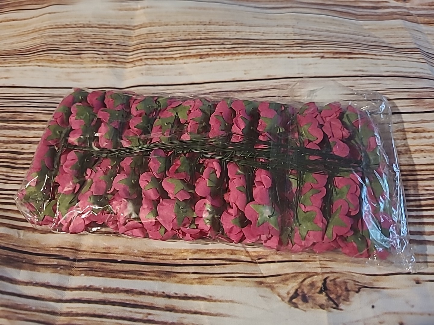 100 Pc Mini Flowers On Thin Gauge Wire Majenta Roses Mulberry Paper Roses For…